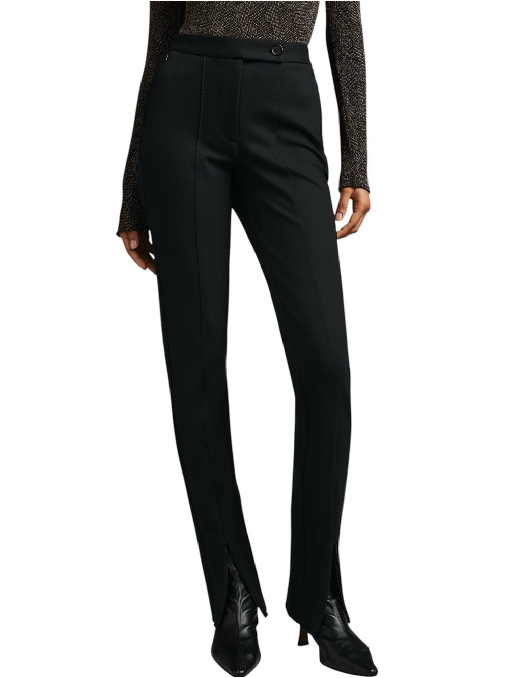 Anthropologie Maeve Ankle-Zip Pants size 4 in Black
